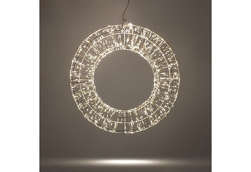 Spetebo Dekokranz LED Metallkranz silber 960 LED warm weiß - 36 cm, Metall günstig online kaufen
