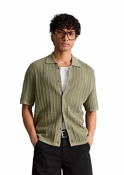 Marc OPolo DENIM Strickjacke Kurzarm-Strickjacke im Polostil regular mit Lo günstig online kaufen