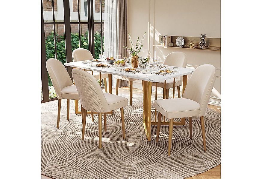 Flieks Esszimmerstuhl (Set, Kissenhöhe 9 cm, 6 St), 6er Set Polsterstühle K günstig online kaufen