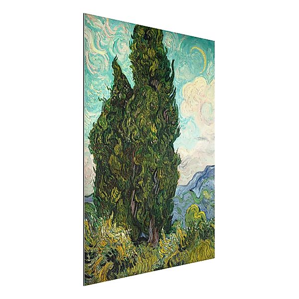 Alu-Dibond Bild Kunstdruck - Hochformat 3:4 Vincent van Gogh - Zypressen günstig online kaufen