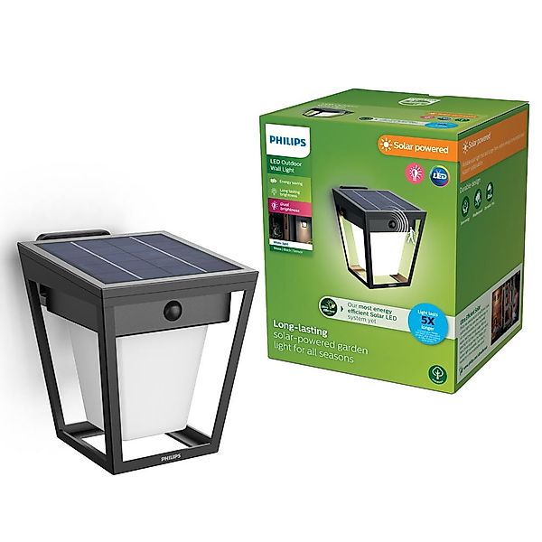 Philips LED-Solar-Außenwandlampe Nissa UE, Kunststoff, IP44 günstig online kaufen