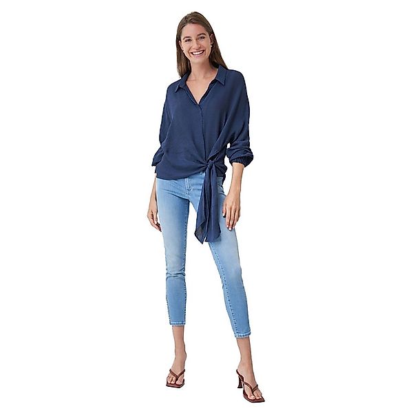 Salsa Jeans 125334-806 / Tunic Bow Langarm Bluse L Blue günstig online kaufen
