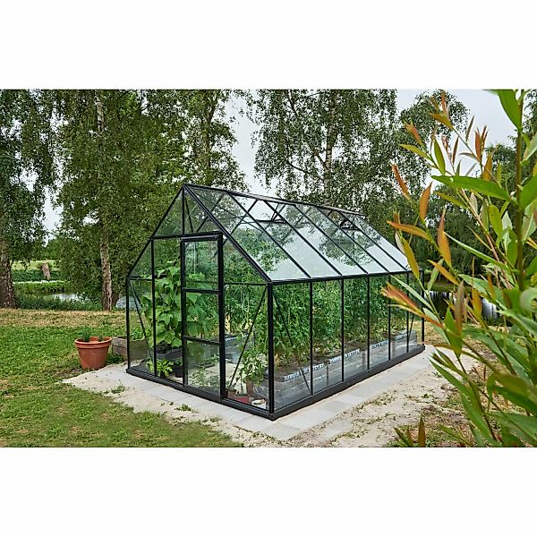 Halls Gewächshaus Universal 128 Schwarz 9,9 m² günstig online kaufen