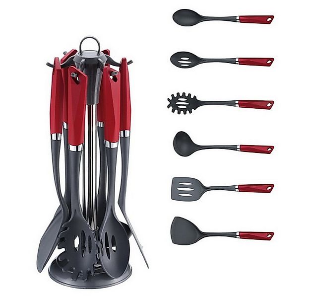 Michelino Kochlöffelhalter 7-tlg. Küchenhelfer-Set + Ständer Kochbesteck Sp günstig online kaufen