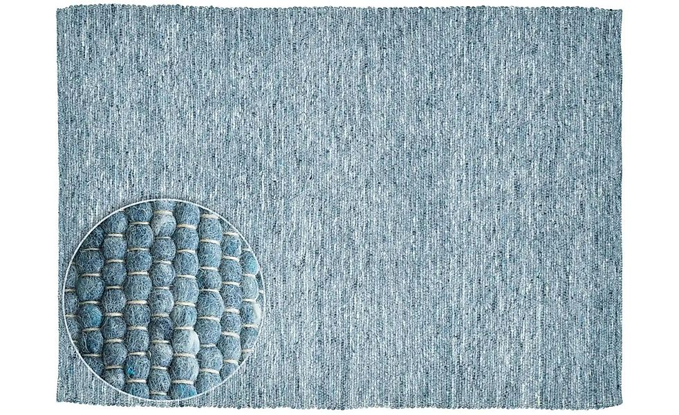 THEKO Handwebteppich  Alpen ¦ blau ¦ Wolle ¦ Maße (cm): B: 170 H: 1,2 Teppi günstig online kaufen