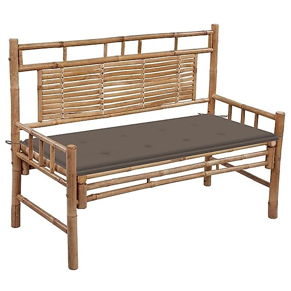 furnicato Gartenbank mit Auflage 120 cm Bambus günstig online kaufen
