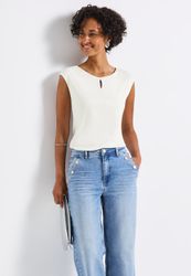 STREET ONE Shirttop "Style ADA" Rundhals mit Cut-Out-Detail günstig online kaufen