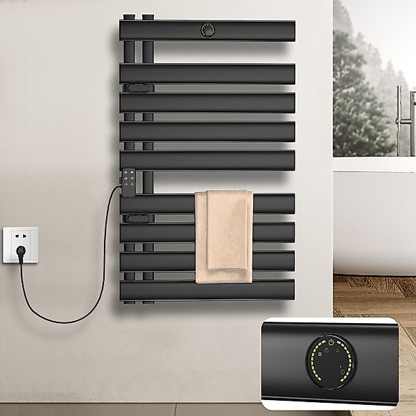 Clanmacy Badheizkörper Handtuchtrockner Elektrisch Handtuchwärmer 91x55cm günstig online kaufen
