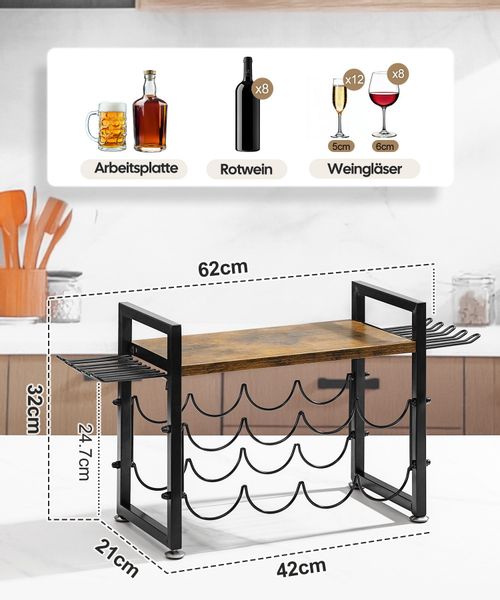 Yorbay Weinregal für Arbeitsplatte,Weinständer aus Holz günstig online kaufen