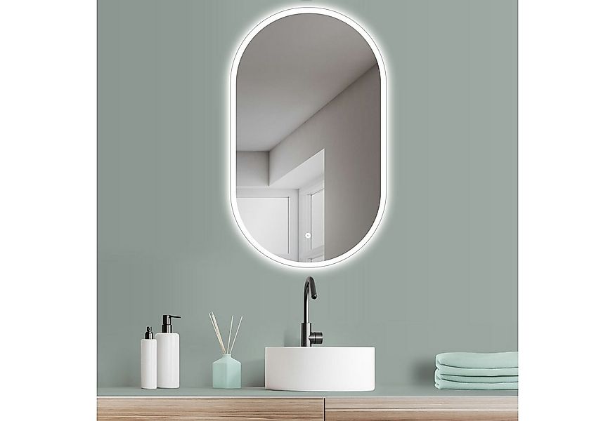 HOKO Badspiegel mit Beleuchtung, Badezimmerspiegel mit Licht (45x75/50x90/6 günstig online kaufen