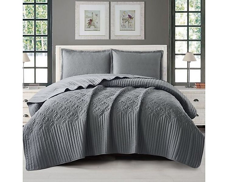 alesvelt Tagesdecke Set Nilüfer Überwurf Decke 3-Teilig 240X260 CM,2-Person günstig online kaufen