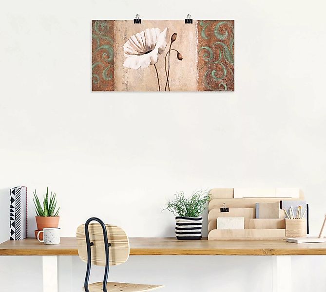 Artland Wandbild "Mohnblumen mit Ornamenten", Blumen, (1 St.) günstig online kaufen