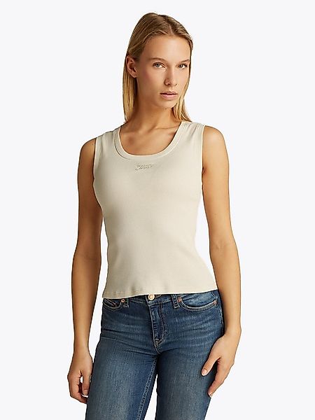 Tommy Jeans Tanktop TJW SLIM SCRIPT RIB TANK TOP mit Logostickerei günstig online kaufen