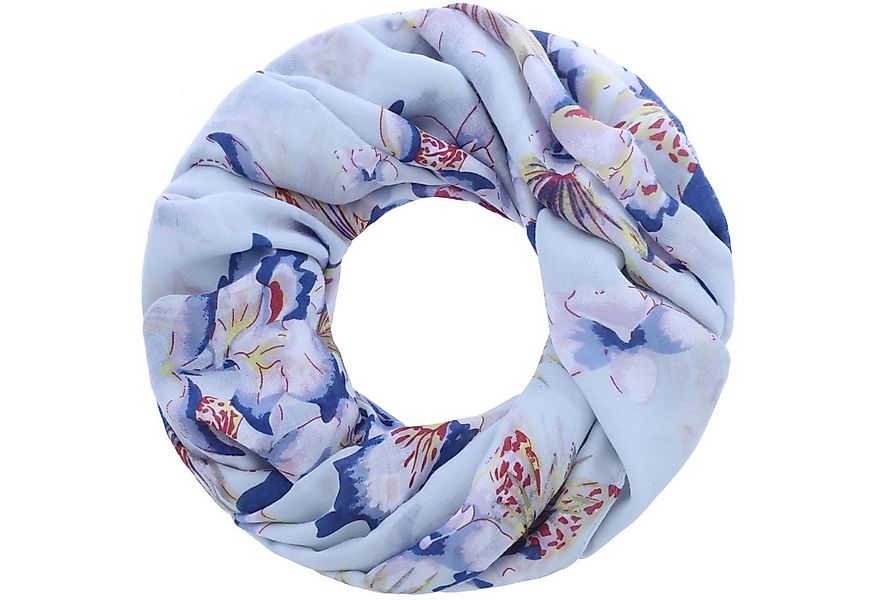 Faera Loop, Damen Schal mit tropischen Blumen weich und leicht Loop Rundsch günstig online kaufen