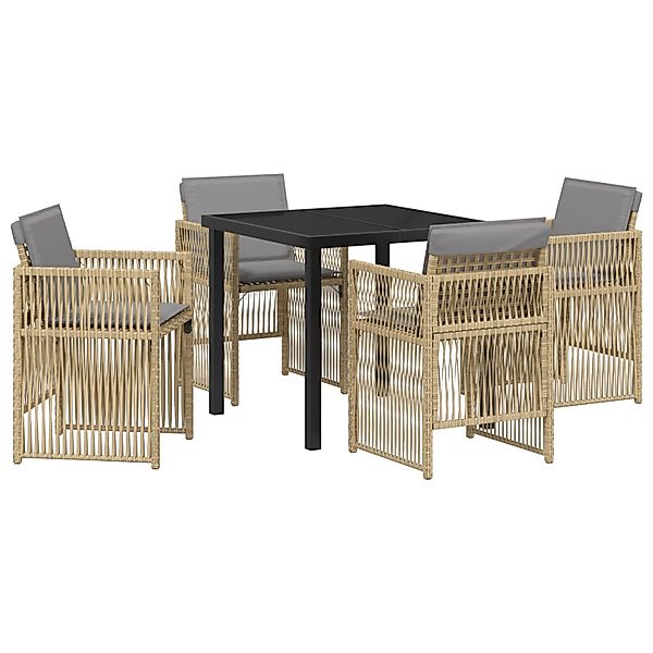 vidaXL Garten Essgruppe 5-Tlg Beige Poly Rattan 3380669 günstig online kaufen