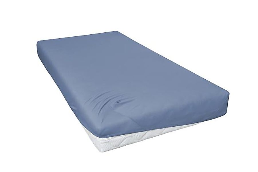Spannbetttuch ca. 150x200 cm blau Jersey günstig online kaufen
