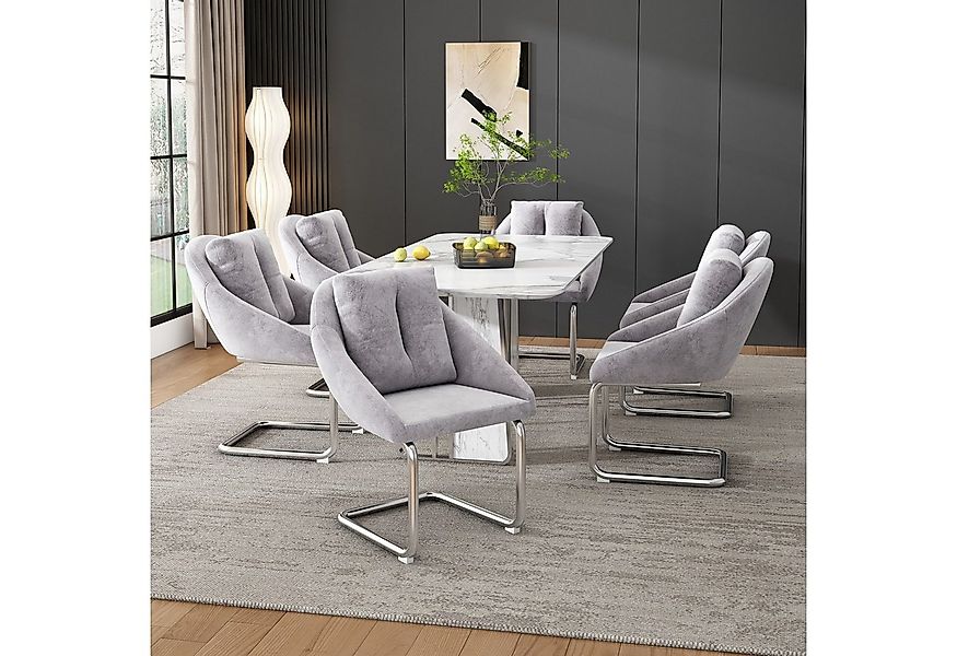 Flieks Freischwinger (Set, 6 St), 6er Set Esszimmerstühle mit Rückenkissen günstig online kaufen