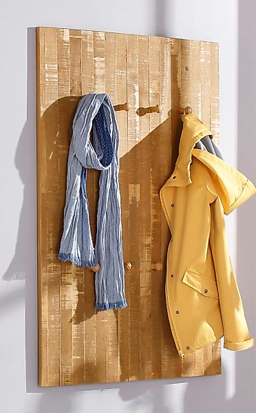 OTTO home Garderobenpaneel "Rondo" mit 8 massivem Holzhaken, im Shabby-Look günstig online kaufen