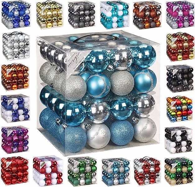JACK Christbaumschmuck 64x Kunststoff Christbaumkugeln Ø 6cm Baum Kugeln in günstig online kaufen