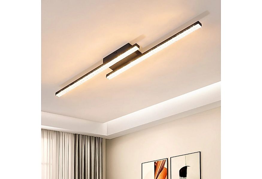 Nettlife LED Deckenleuchte Wohnzimmer Schwarz Deckenlampe LED 18W, LED fest günstig online kaufen