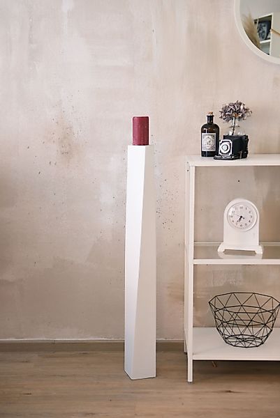 VIVANNO Bodenvase Kerzenständer Standkerzenhalter Fiberglas Weiß günstig online kaufen