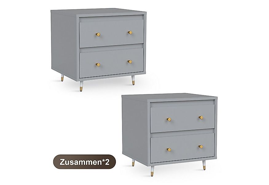 Lexzurn Nachttisch Nachttisch(1-St/2-St), Beistelltisch mit 2 Schubladen (M günstig online kaufen