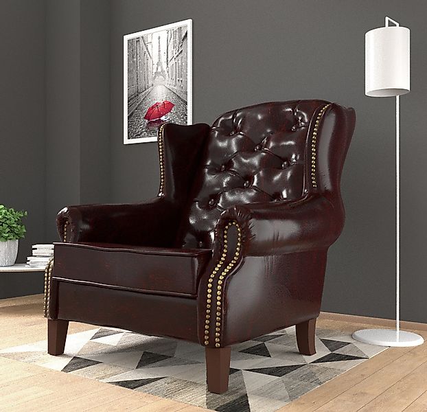 S-Style Möbel Ohrensessel Chesterfield Mario mit günstig online kaufen