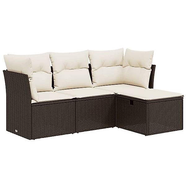 vidaXL Gartenlounge-Set 4-tlg. Garten-Sofagarnitur mit Kissen günstig online kaufen