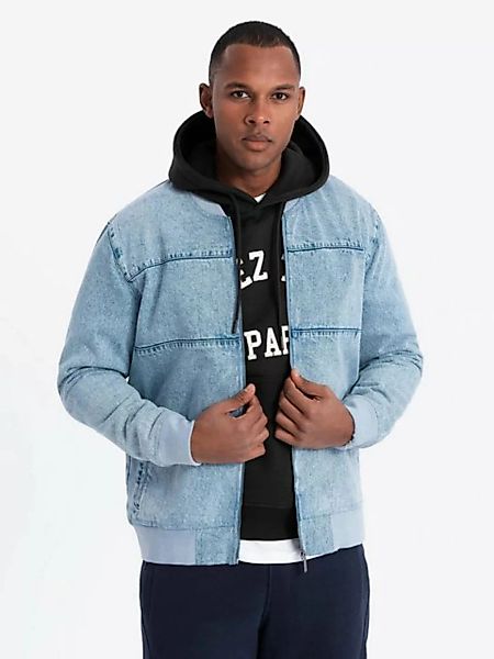 OMBRE Bomberjacke Denim-Bomberjacke für Herren mit Stone-Wash-Effekt günstig online kaufen