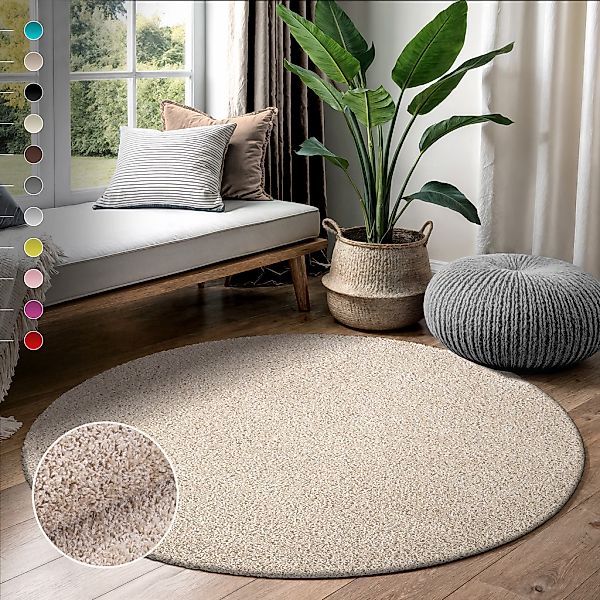 Sanat Hochflor-Teppich "LOCA" rund 30 mm Höhe Wohnzimmer, Langflor, Shaggy, günstig online kaufen