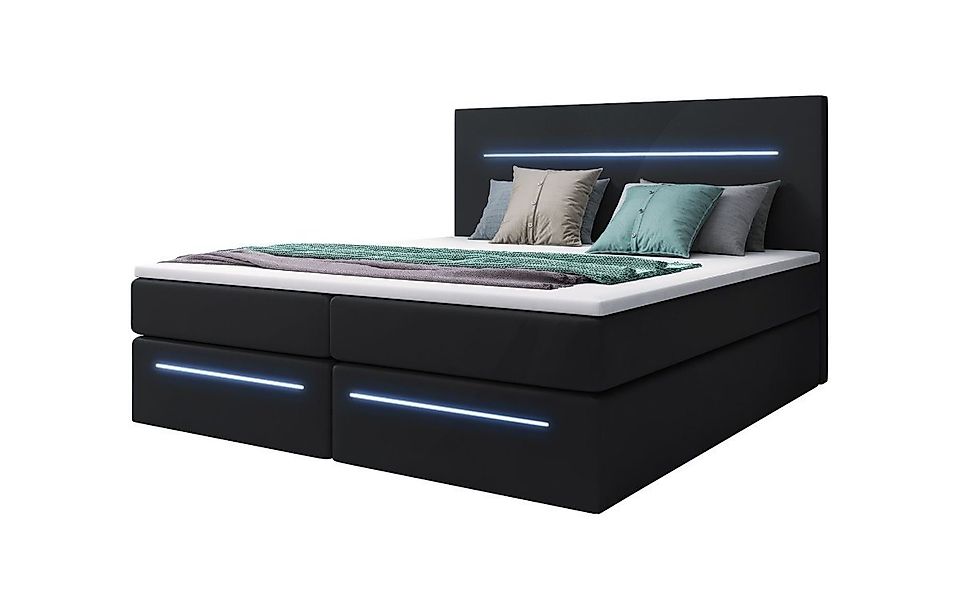 Luxusbetten24 Boxspringbett Sejour, mit LED-Beleuchtung und Stauraum günstig online kaufen