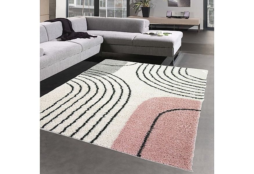 Carpetia Teppich Designerteppich mit runden Mustern - rosa creme, rechtecki günstig online kaufen