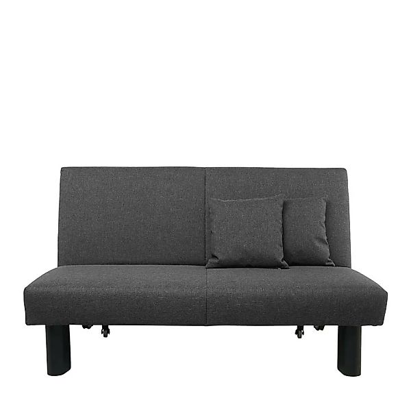 Ausklappbares Sofa in Dunkelgrau Flachgewebe Faltmechanik günstig online kaufen