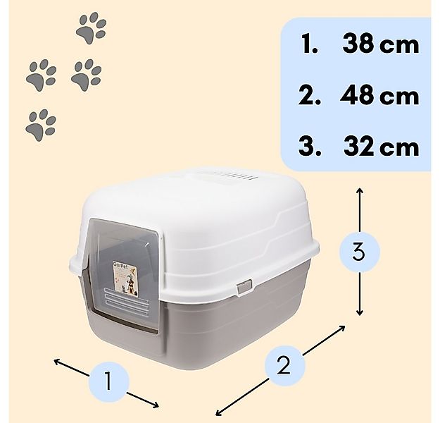 GarPet Katzentoilette 2er Set Katzenklo mit Deckel - Kippbare Haube - Katze günstig online kaufen