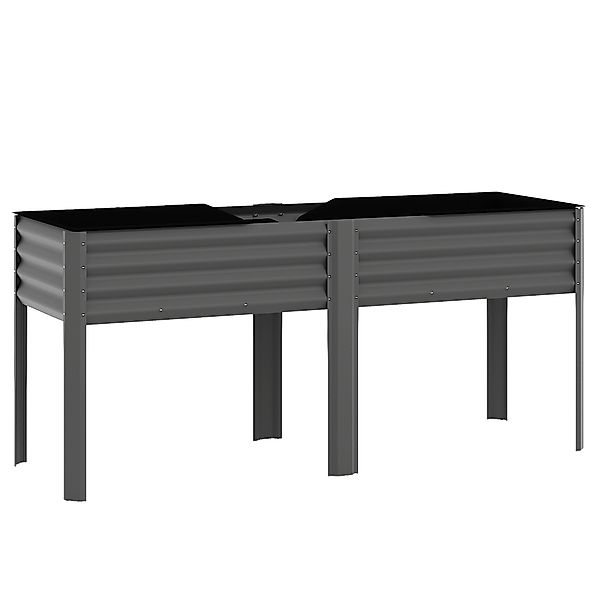 Outsunny Hochbeet aus Metall extra großer Pflanzkasten mit Verstärkungsstre günstig online kaufen