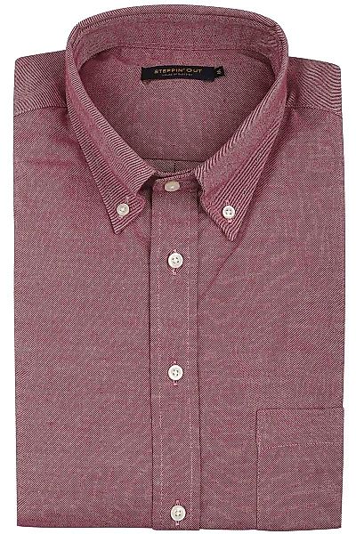Steppin' Out Hemd Twill Rot - Größe M günstig online kaufen