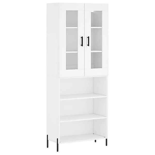 vidaXL Vitrine Highboard Weiß 69,5x34x180 cm Spanplatte Glas Vitrine günstig online kaufen