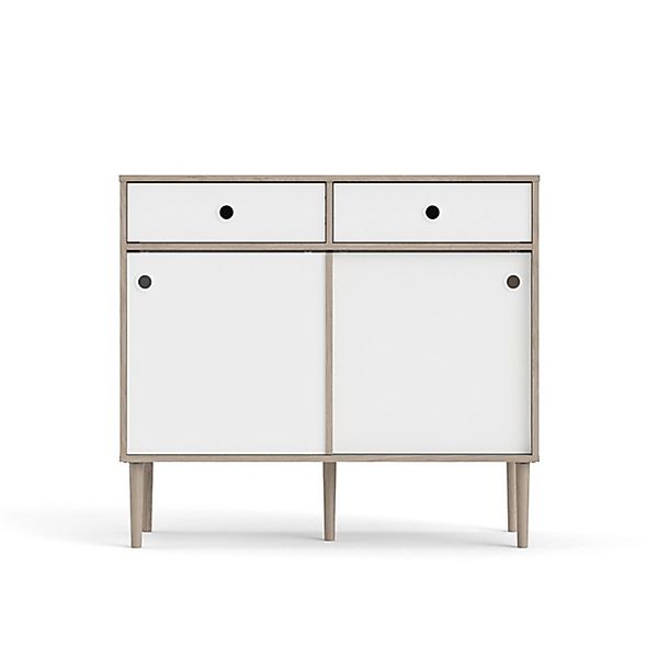 ebuy24 Penny Sideboard 2 Schiebetüren und 2 Schubladen Hickory-Dekor und Ma günstig online kaufen