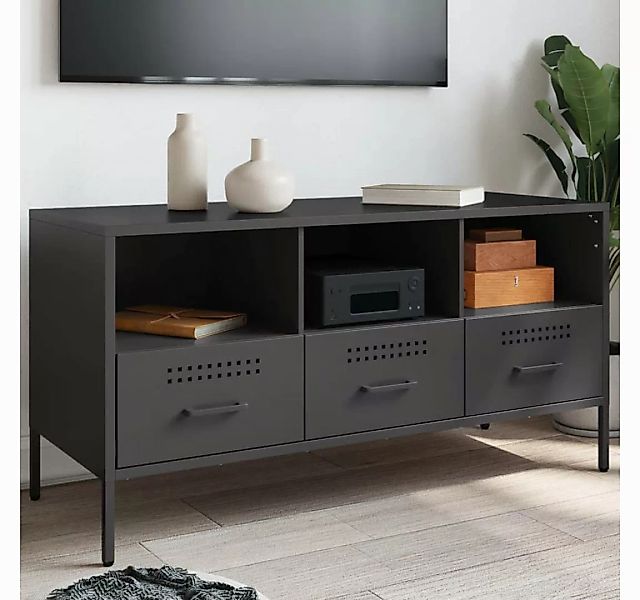 vidaXL Schrankmodule TV-Schrank Schwarz 100,5x39x50,5 cm Stahl günstig online kaufen