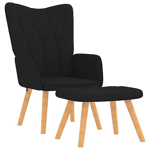 vidaXL Relaxsessel mit Hocker Schwarz Stoff 327540 günstig online kaufen
