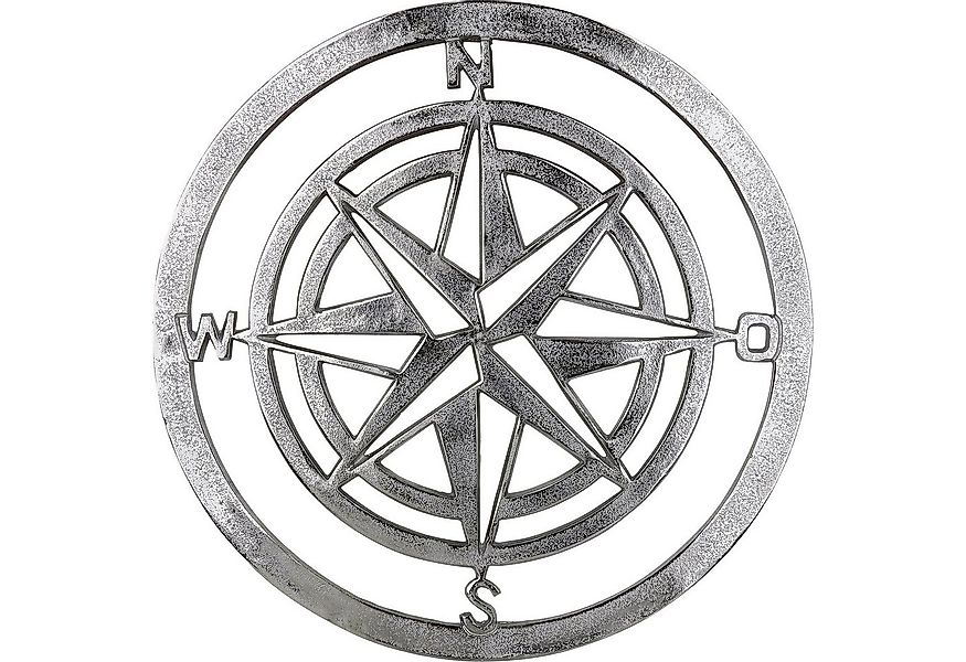 GILDE Wanddekoobjekt Wandrelief Windrose, silber (1 St), Wanddeko, Ø 50 cm, günstig online kaufen