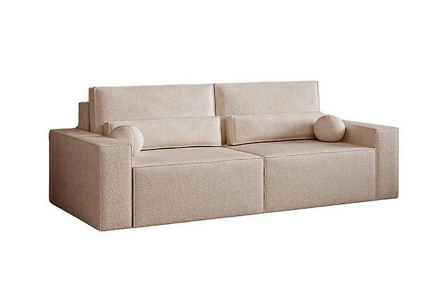 MOEBLO Schlafsofa Denver mini aus Bouclé, Stilvolles Stoffsofa mit Schlaffu günstig online kaufen