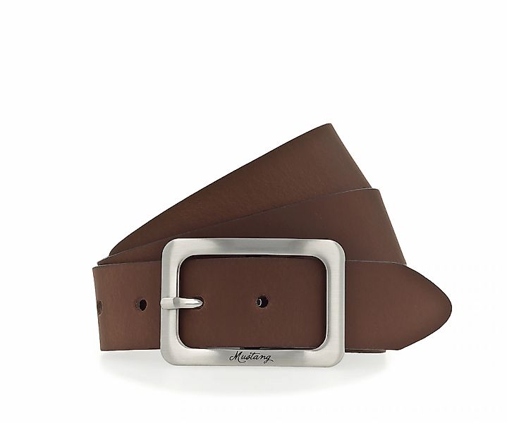 MUSTANG Ledergürtel Eckige, mattfarbene Schließe, 3,5 cm günstig online kaufen