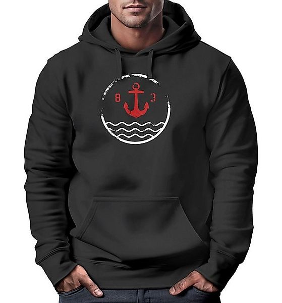 Neverless Hoodie Hoodie Herren Anker Vintage Kapuzen-Pullover Männer günstig online kaufen