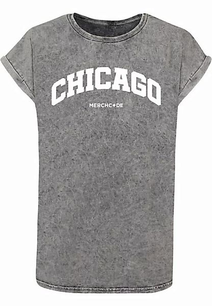 Merchcode T-Shirt Merchcode Damen Ladies Chicago Wording - Acid Washed T-Sh günstig online kaufen