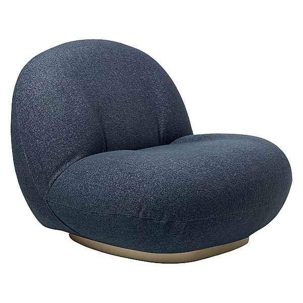 Gubi - Pacha Lounge Chair Gestell perlgold - silbergrau/Stoff Gubi Harp 102 günstig online kaufen