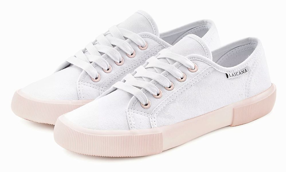 LASCANA Sneaker, Halbschuh,Schnürhalbschuh,Freizeitschuh, farblich abgesetz günstig online kaufen