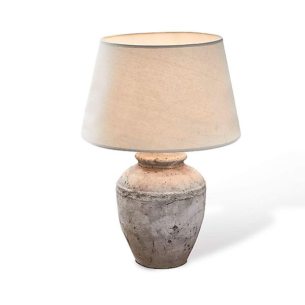 Mirabeau Tischleuchte Tischlampe Mosnay beige/antikgrau günstig online kaufen