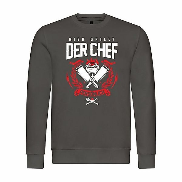 deinshirt Kapuzenpullover Herren Pullover Hier grillt der Chef noch persönl günstig online kaufen