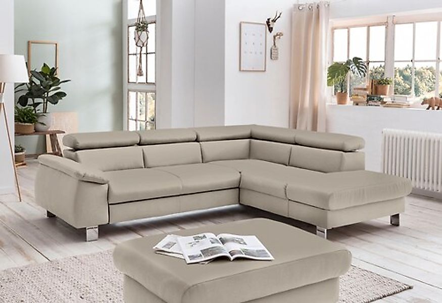 COTTA Ecksofa »Komaris L-Form, B: 249 cm« mit Kopfteilverstellung, optional günstig online kaufen